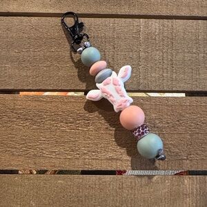 Cow Keychain with Beads